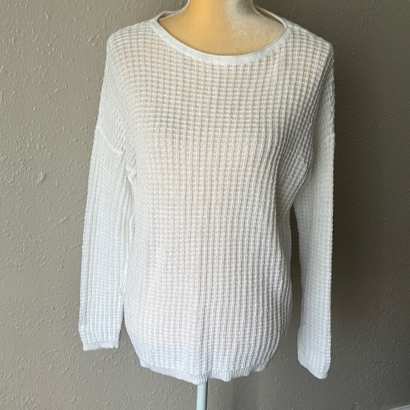 J. Jill White Knit Sweater Size S - Picture 2 of 8